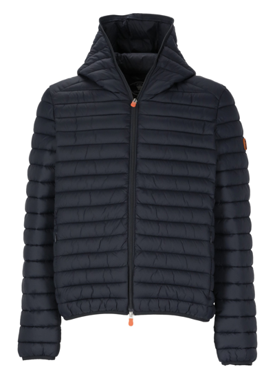 Save The Duck Donald Quilted Hooded Water Resistant Insulated Puffer Jacket In Blue