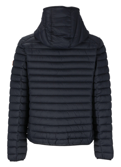 Save The Duck Donald Quilted Hooded Water Resistant Insulated Puffer Jacket In Blue
