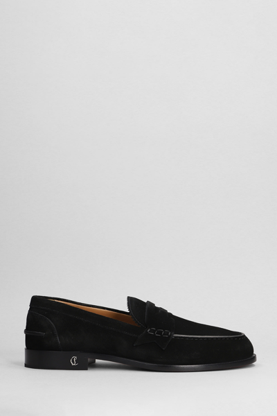 Shop Christian Louboutin No Penny Loafers In Black Suede