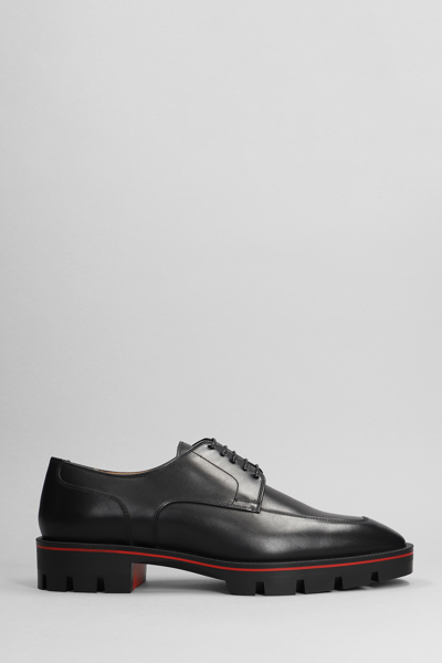 Shop Christian Louboutin Davisol Lace Up Shoes In Black Leather