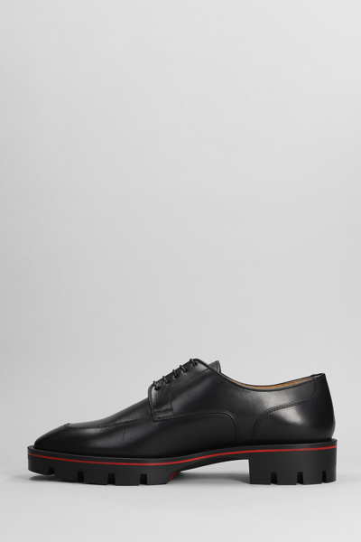 Shop Christian Louboutin Davisol Lace Up Shoes In Black Leather