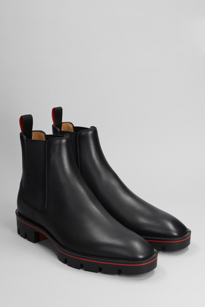 Shop Christian Louboutin Alpinosol Ankle Boots In Black Leather