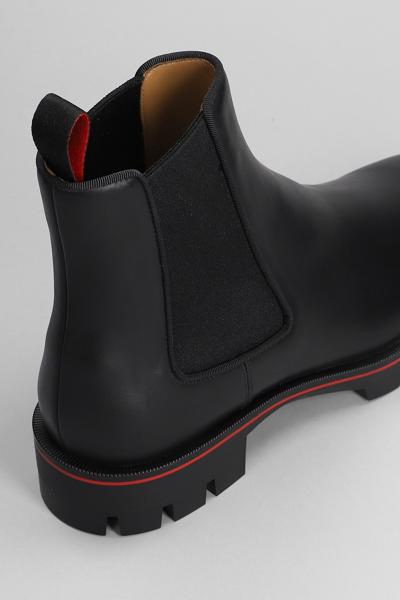 Shop Christian Louboutin Alpinosol Ankle Boots In Black Leather