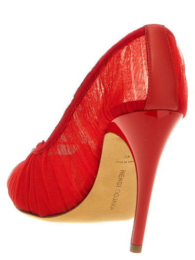 Shop Nensi Dojaka Tulle Pumps In Red