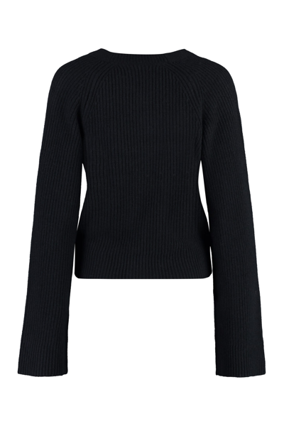 Shop Calvin Klein Wool Cardigan In Black