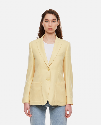 Shop Max Mara Victor Blazer Jacket In Yellow