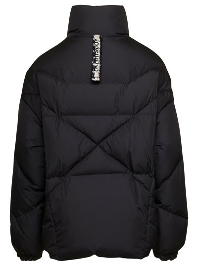 Shop Khrisjoy Moon Black Quilted High-neck Down Jacket With Logo Detail In Nylon Woman