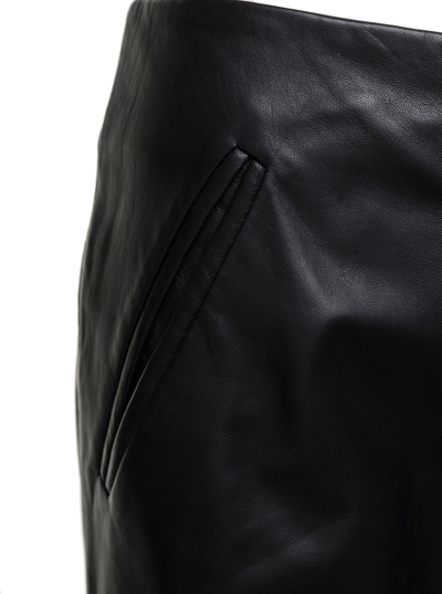Shop Alberta Ferretti Black Flared Pants In Leather Woman
