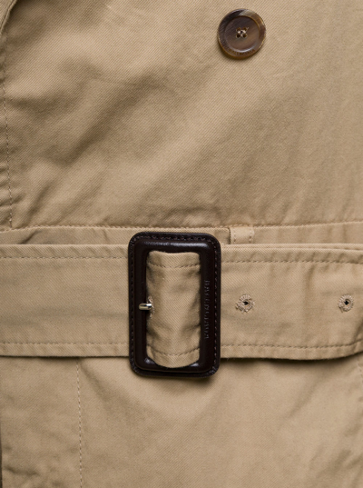 Balenciaga Trench Coat Belted Back Vent In Beige