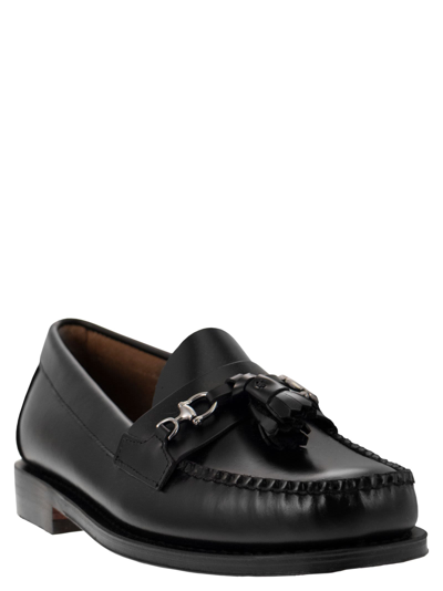 Shop G.h.bass &amp; Co. Weejun - Leather Moccasins With Tassels In Black