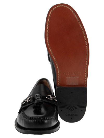 Shop G.h.bass &amp; Co. Weejun - Leather Moccasins With Tassels In Black