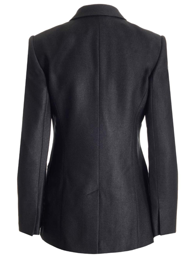 Shop Chloé Long Double-breasted Blazer In Black