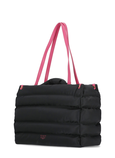 Shop Pinko Logoed Shoulder Bag In Black