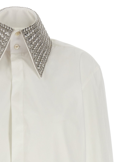 Shop Balmain Jewel Collar Shirt In White