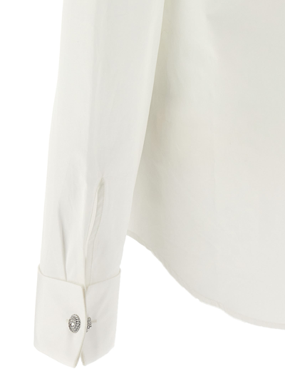 Shop Balmain Jewel Collar Shirt In White