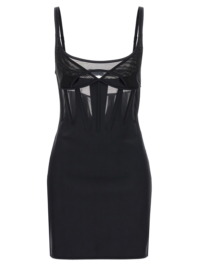 Shop Mugler Corset Dress In Black