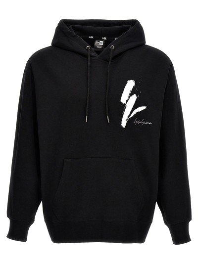 Yohji Yamamoto New Era Hooded Sweatshirt With Logoed Embroidery And Print In Black