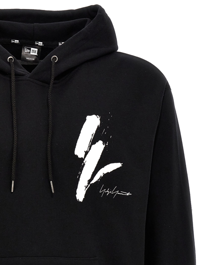 Yohji Yamamoto New Era Hooded Sweatshirt With Logoed Embroidery And Print In Black