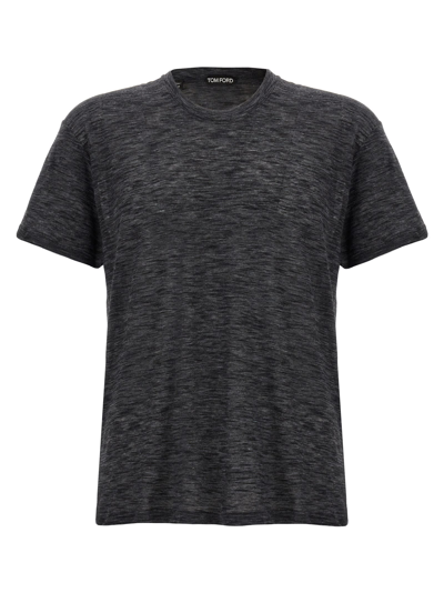 Shop Tom Ford Vintage Cotton Blend T-shirt In Gray