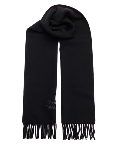Shop Vivienne Westwood Rectangular Scarf In Black