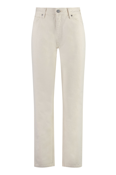 Shop Calvin Klein 5-pocket Straight-leg Jeans In Ecru