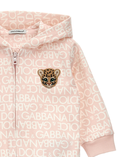 Shop Dolce & Gabbana Logomania Hoodie In Pink