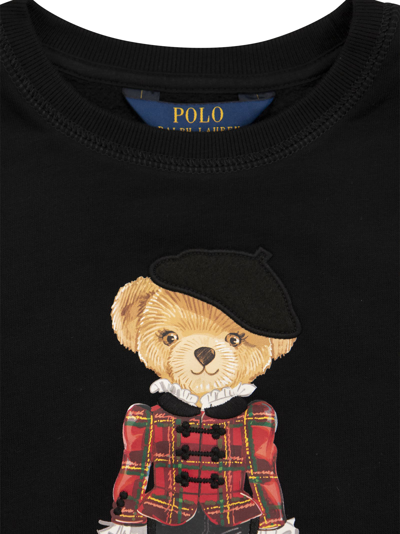 Shop Polo Ralph Lauren Bear Polo Sweatshirt In Black