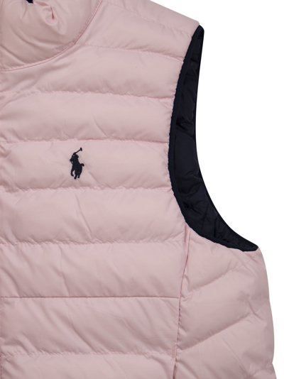 Shop Polo Ralph Lauren Reversible Down Waistcoat In Pink/navy