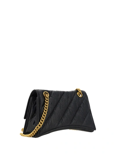 Shop Balenciaga Leather Shoulder Bah With Metal Monogram