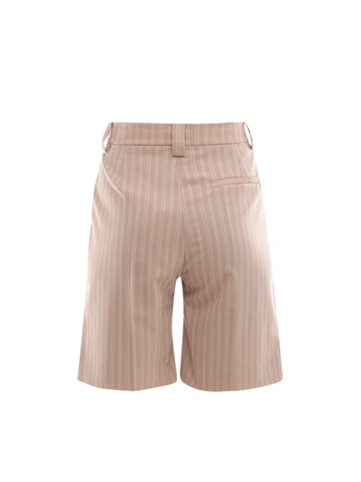 Shop K Krizia Wool Blend Bermuda Shorts With Striped Motif