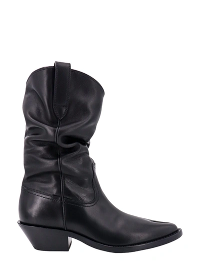 Shop Maison Margiela Leather Boots With Tabi Toe