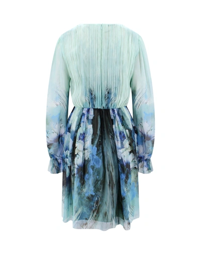 Shop Alberta Ferretti Chiffon Dress With Multicolor Print