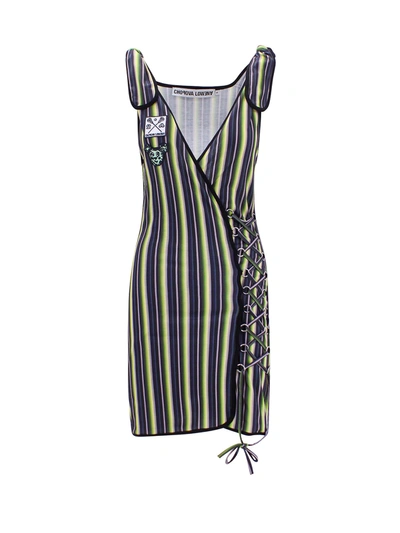 Shop Chopova Lowena Jersey Dress With Striped Print