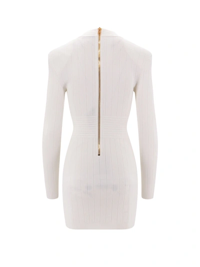 Shop Balmain Knit Dress With Iconic Metal Buttons