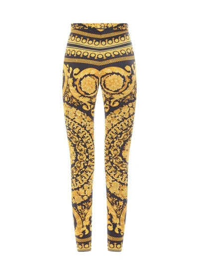 Shop Versace Leggings With Iconic Baroque Print