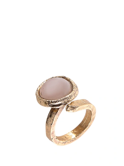 Shop Axum Brass Ring With Rose Quartz