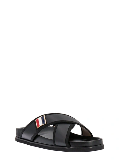 Shop Thom Browne Leather Sandals