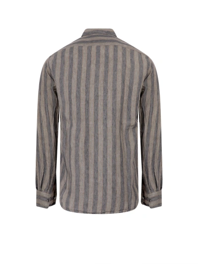 Shop Original Vintage Linen Shirt With Striped Motif