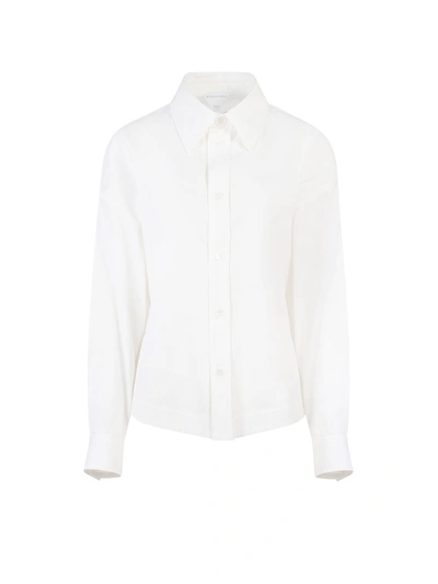 Shop Bottega Veneta Cotton Shirt With Maxi Fold On The Back