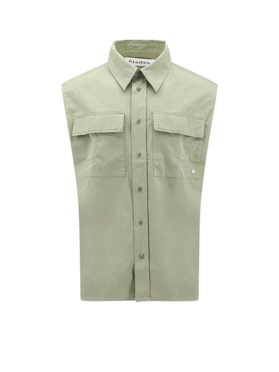 Shop Etudes Studio Cotton Shirt With Patch Pockets On The Front