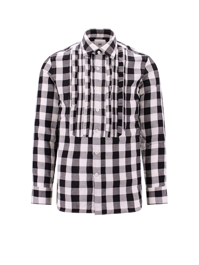 Shop Pt Torino Cotton And Linen Shirt With Check Motif