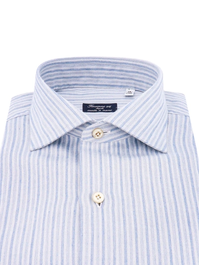 Shop Finamore Striped Cotton And Cashmere Shirt