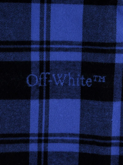 Shop Off-white Cotton Shirt With Check Motif