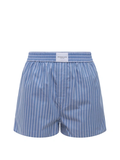 Shop Alexander Wang T Cotton Shorts With Striped Motif