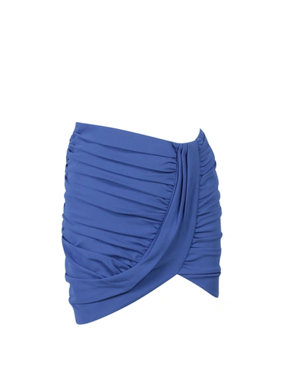 Shop Balmain Viscose Blend Draped Skirt