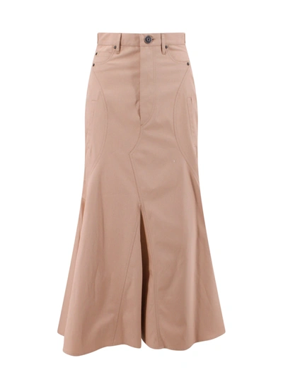 Shop Burberry Cotton Skirt With Logoed Buttons