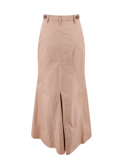 Shop Burberry Cotton Skirt With Logoed Buttons