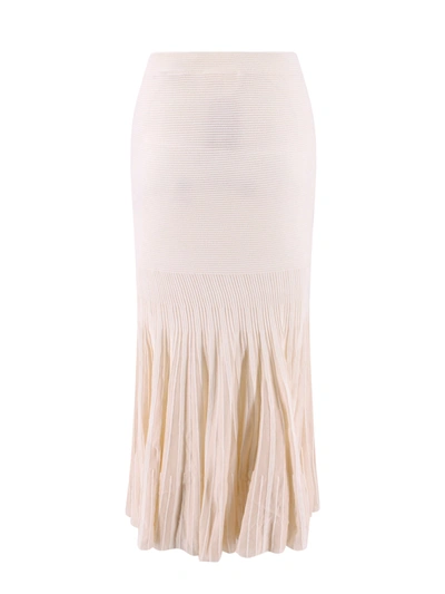 Shop Chloé Wool And Silk Pleated Skirt