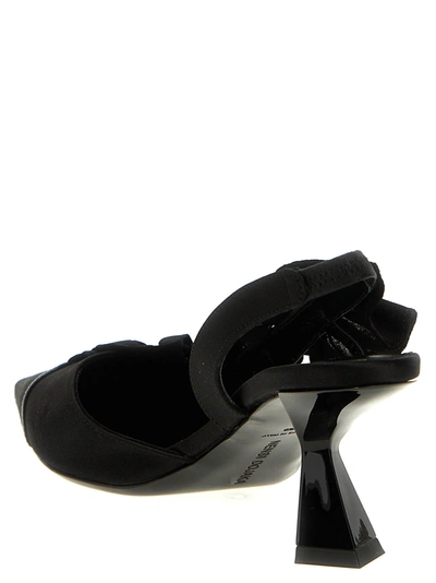 Nensi Dojaka Ruffle-detailed Satin Slingbacks