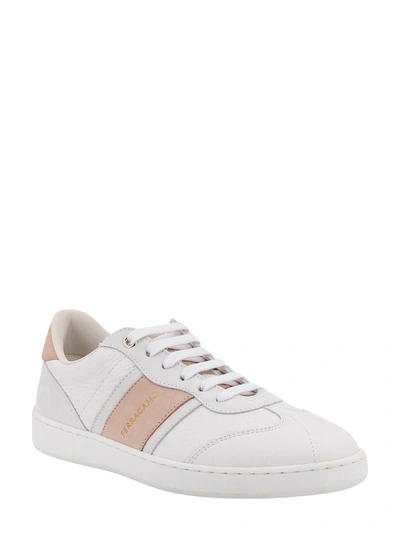 Shop Ferragamo Leather Sneakers With Iconic Logo On The Side